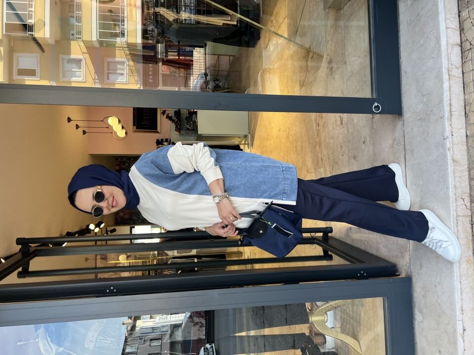 Kot Detaylı Bayan Sweat Krem