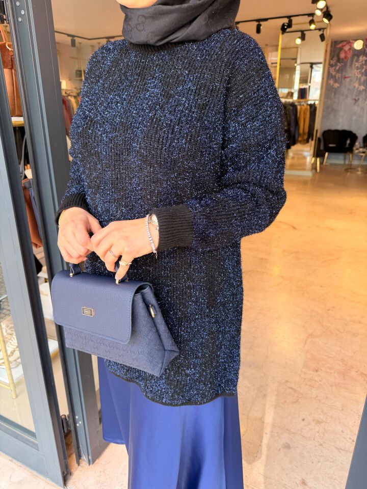 Lacivert Simli Kazak