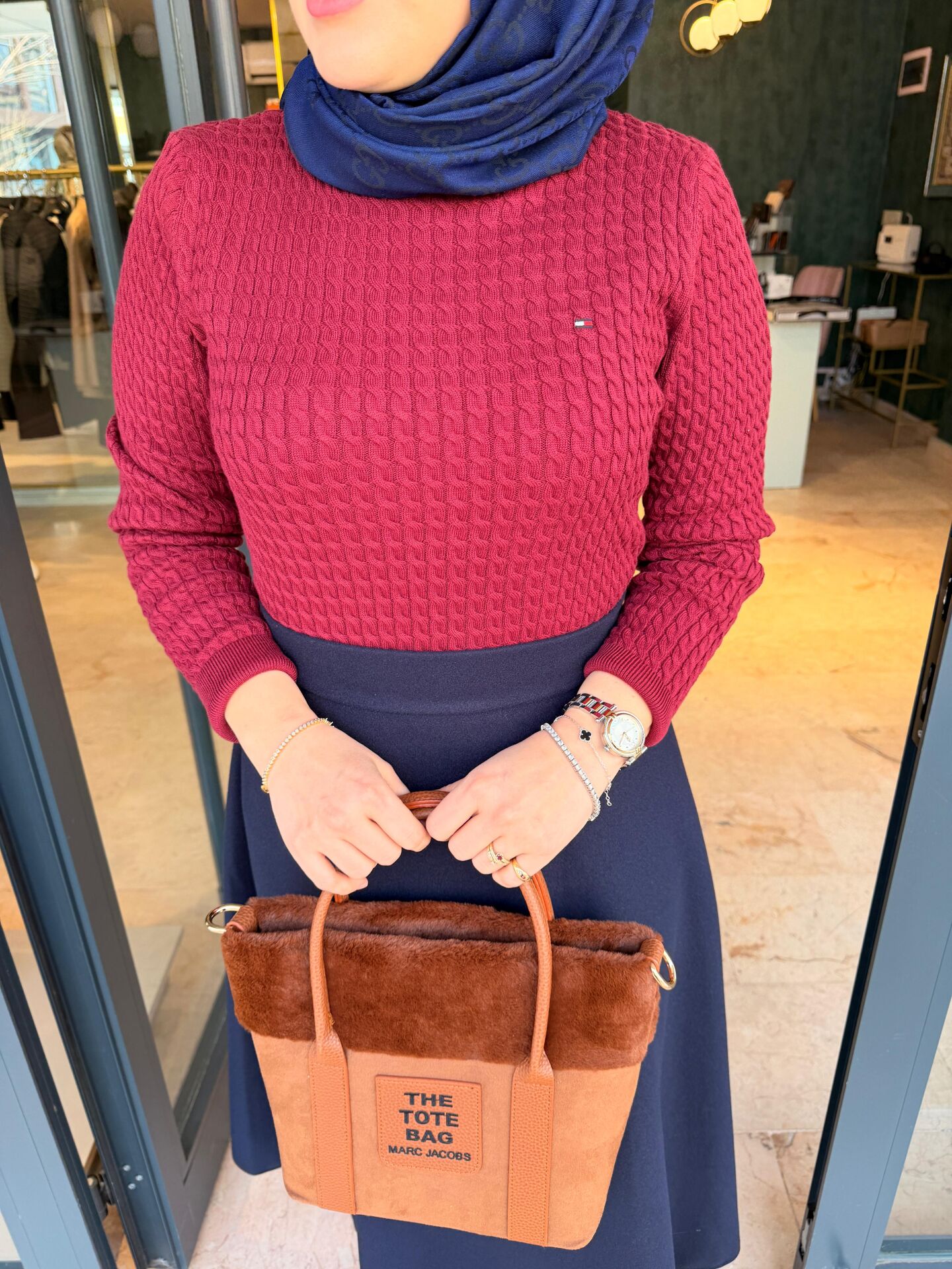 Tommy Bordo Kadın Triko