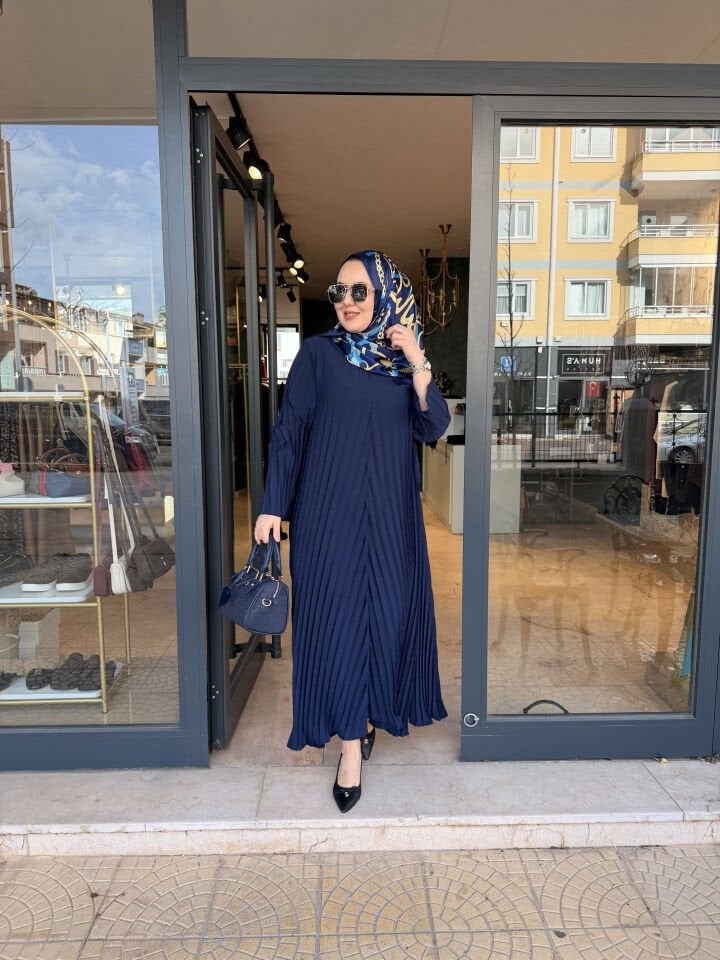 Piliseli Abaya Bayan Lacivert