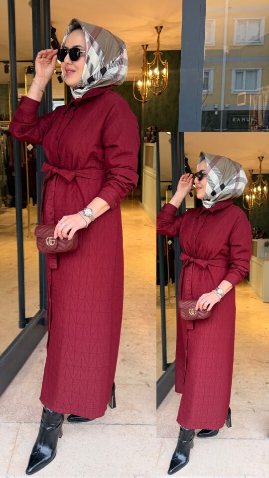 Tam Boy Mevsimlik Kaputone Kap Bordo