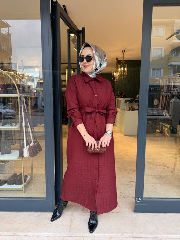 Tam Boy Mevsimlik Kaputone Kap Bordo